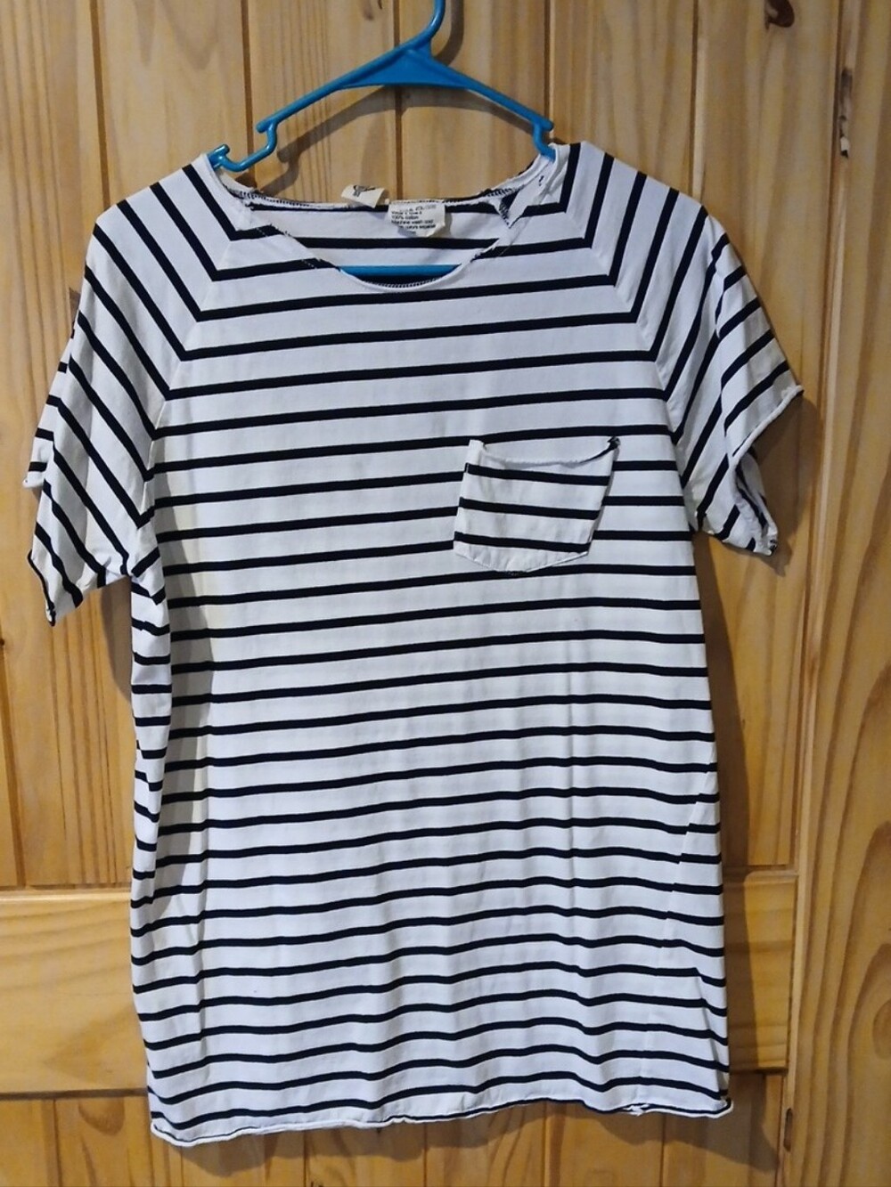 Striped Short Sleeve Pocket Tee - White/Black